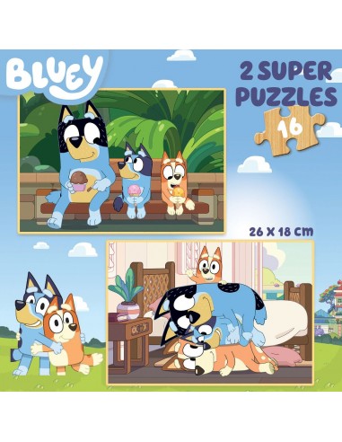 PUZZLE MADERA BLUEY 2X16-PIEZAS PUZZLE MADERA BLUEY 2X16-PIEZAS