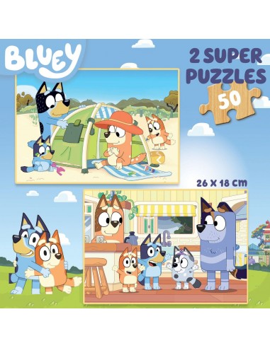 PUZZLE MADERA BLUEY 2X50-PIEZAS