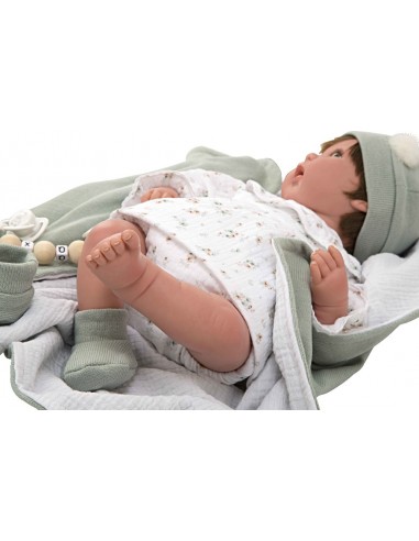 MUÑECA REBORN PAULINA C/MANTA 45-CM.