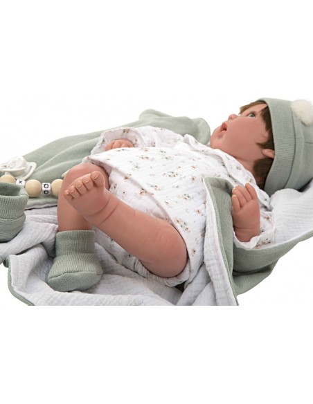 MUÑECA REBORN PAULINA C/MANTA 45-CM.