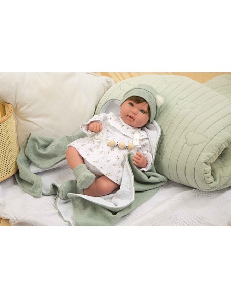 MUÑECA REBORN PAULINA C/MANTA 45-CM.