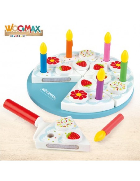 SET TARTA CUMPLEAÑOS MADERA