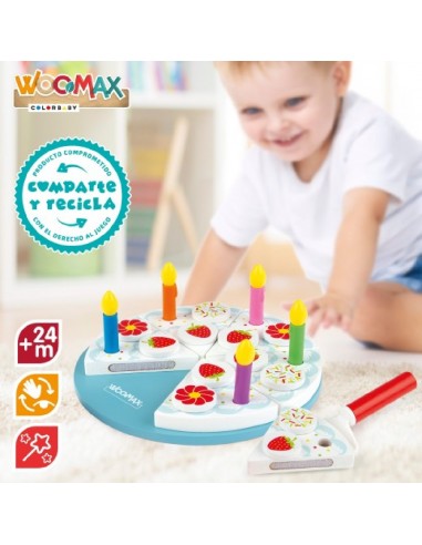 SET TARTA CUMPLEAÑOS MADERA
