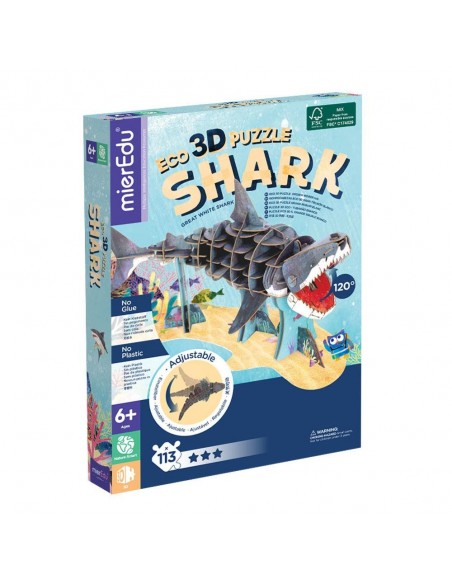 PUZZLE ECO 3D TIBURON BLANCO