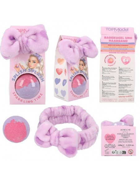 BOMBA DE BAÑO Y CINTA PARA EL PELO