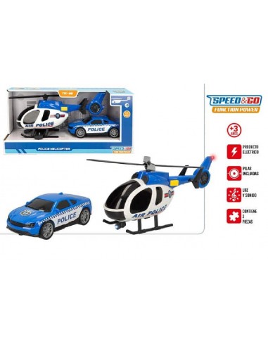 HELICOPTERO Y VEHICULO POLICIA