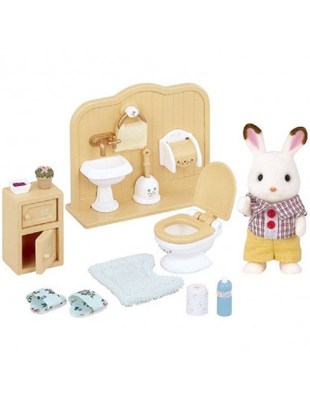 SET BAÑO CONEJO CHOCOLATE SYLVANIAN FAMILIES