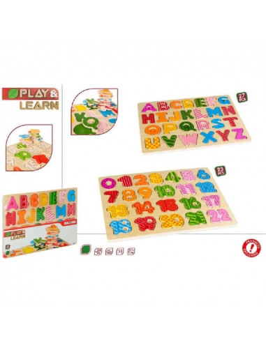 PUZZLE MADERA NUMEROS/LETRAS