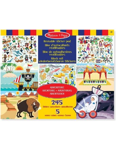 Bloc de pegatinas reutilizables Melissa and Doug – Aventura
