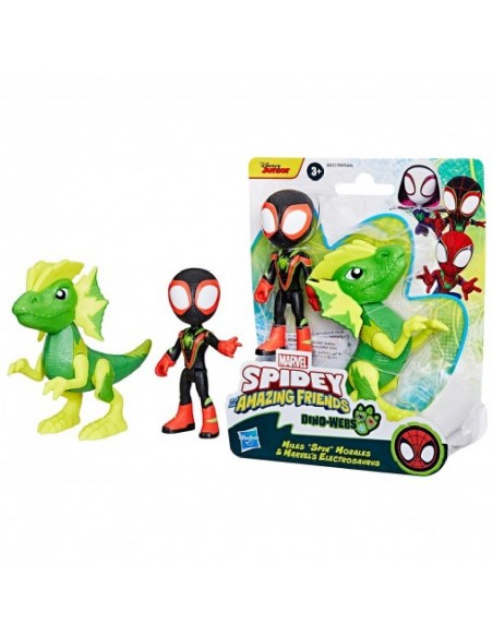 SPIDEY DINO WEBS MILES MORALES Y ELECTROSAURUS