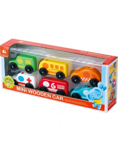 CAJA 6 VEHICULOS MADERA