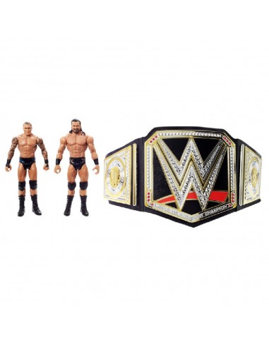 CINTURON WWE CON 2 FIGURAS