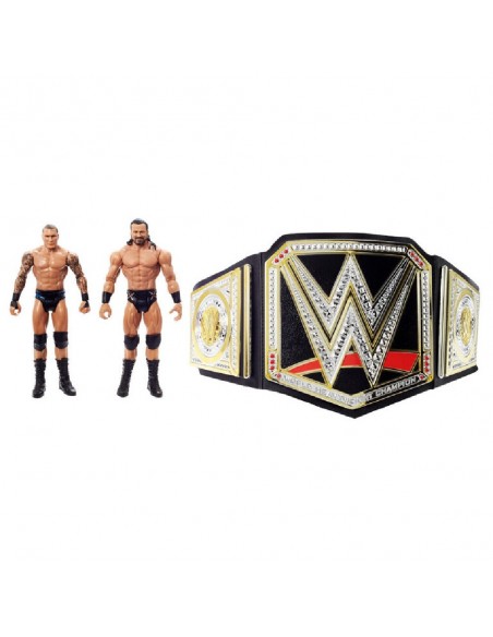 CINTURON WWE CON 2 FIGURAS