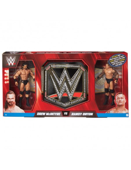 CINTURON WWE CON 2 FIGURAS