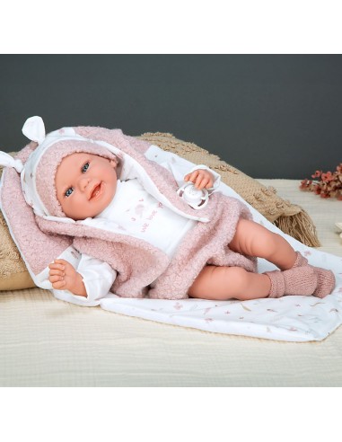 Muñeca con peso Elegance Colin rosa con cojín