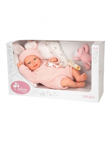 Mueñcas Arias Reborn Lucía con Cojín y Peluche 45 cm