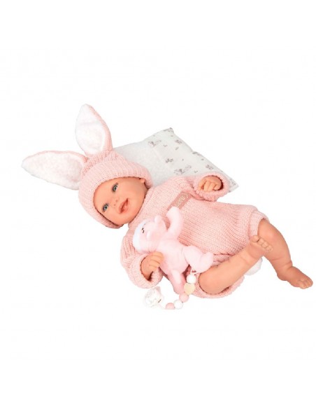 Mueñcas Arias Reborn Lucía con Cojín y Peluche 45 cm
