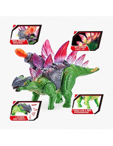 FIGURA STEGOSAURUS ROBO ALIVE DINO WARS MOVIMIENTO Y SONIDOS