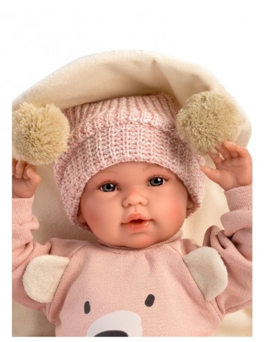 MUÑECA R/N LLORONA 36-CMS. OSITO ROSA