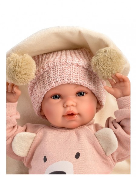 MUÑECA R/N LLORONA 36-CMS. OSITO ROSA