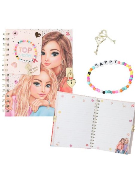 DIARIO CON CANDADO Y PULSERA TOP MODEL