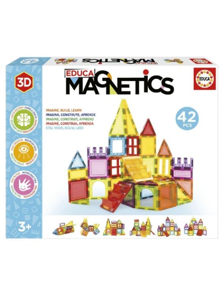 Educa Magnetics Juego Educativo de Construcción 3D 42 Piezas