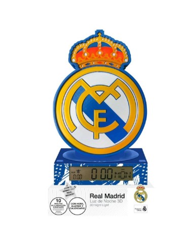 LAMPARA 3D ALARMA Y DESPERTADOR ¡HALA MADRID¡