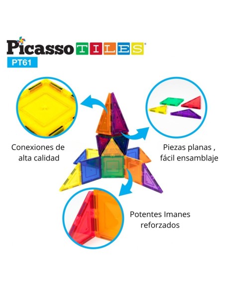 PICASSO BLOQUES MAGNETICOS 61 PIEZAS