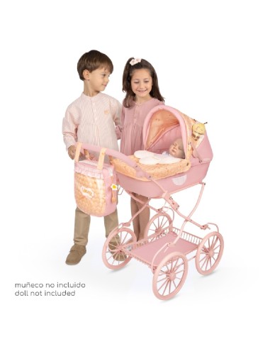 Carro de Muñecas Plegable con Manillar Regulable y Peluche Honey DeCuevas 80070