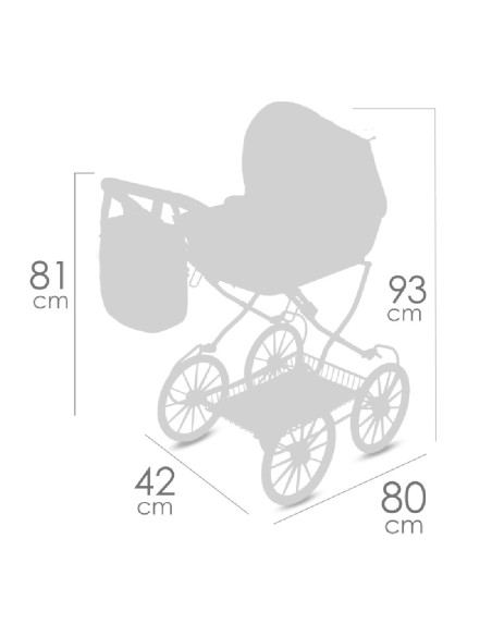 Carro de Muñecas Plegable con Manillar Regulable y Peluche Honey DeCuevas 80070