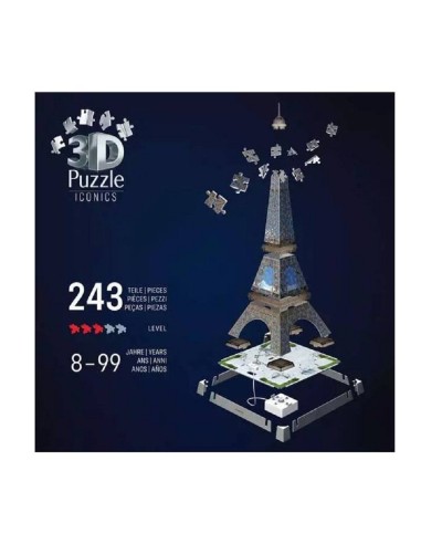 Puzzle 3D Iconics Torre Eiffel LED 243 pzs