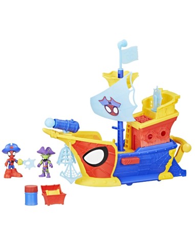 Spidey and his Amazing Friends Waterwebs Barco Pirata con Telarañas y Burbujas