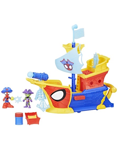 Spidey and his Amazing Friends Waterwebs Barco Pirata con Telarañas y Burbujas