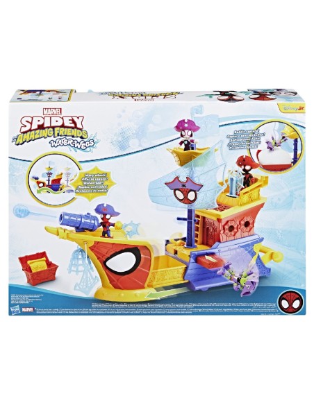 Spidey and his Amazing Friends Waterwebs Barco Pirata con Telarañas y Burbujas