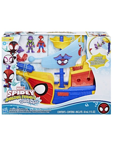 Spidey and his Amazing Friends Waterwebs Barco Pirata con Telarañas y Burbujas