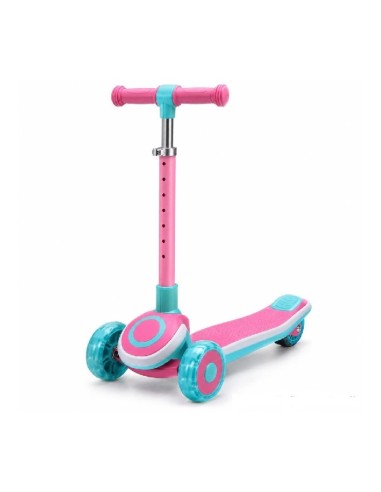 Patinete 3 Ruedas Rosa con Luz
