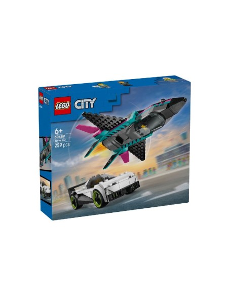 LEGO CITY JET VS COCHE