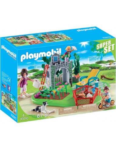 PLAYMOBIL FAMILIA CON JARDIN 70010