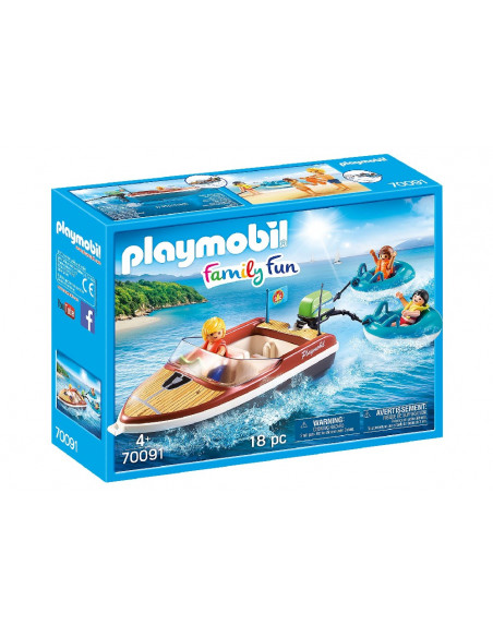 PLAYMOBIL LANCHA CON FLOTADORES 70091