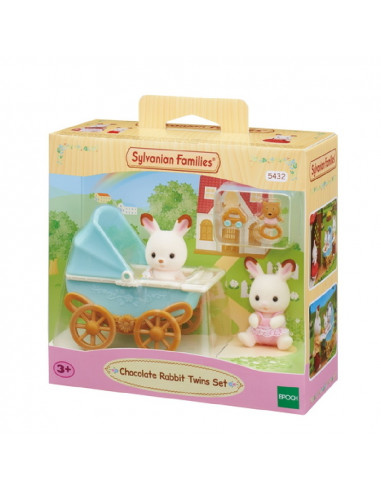 COCHECITO GEMELAR CONEJOS CHOCOLATE 5432