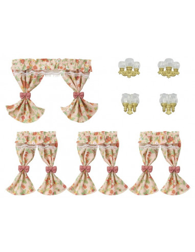 SET CANDELABROS Y CORTINAS SYLVANIAN...