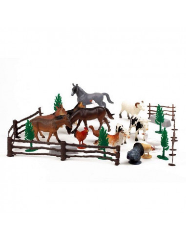BOTE CON 30 ANIMALES GRANJA