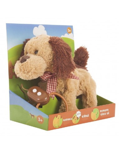 PERRITO PELUCHE  BICOLOR ANDADOR 22 CMS