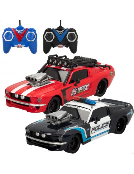 Pack 2 coches radiocontrol policía y ladrón 1:16 Speed & Go