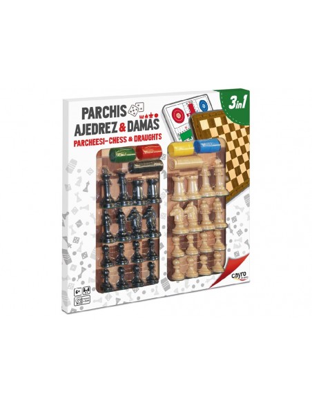 TABLERO PARCHIS AJEDREZ-DAMAS
