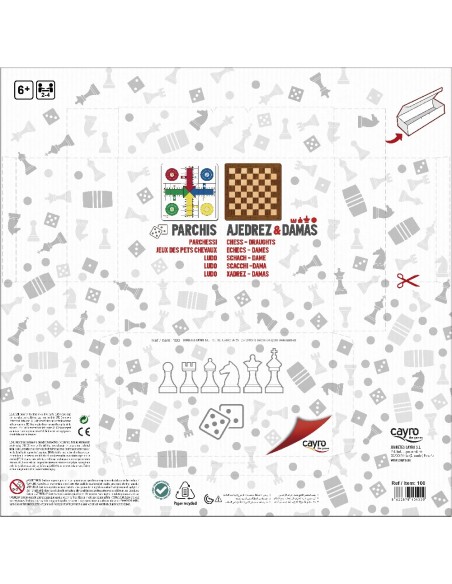 TABLERO PARCHIS AJEDREZ-DAMAS