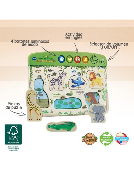 PUZZLE MADERA ANIMALES SONIDOS
