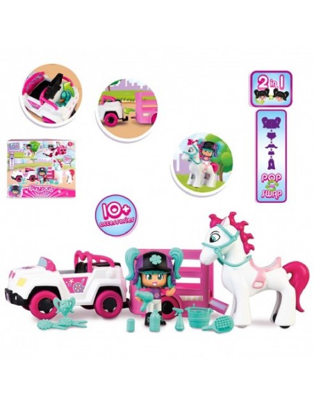 PINYPON COCHE C/REMOLQUE Y CABALLO