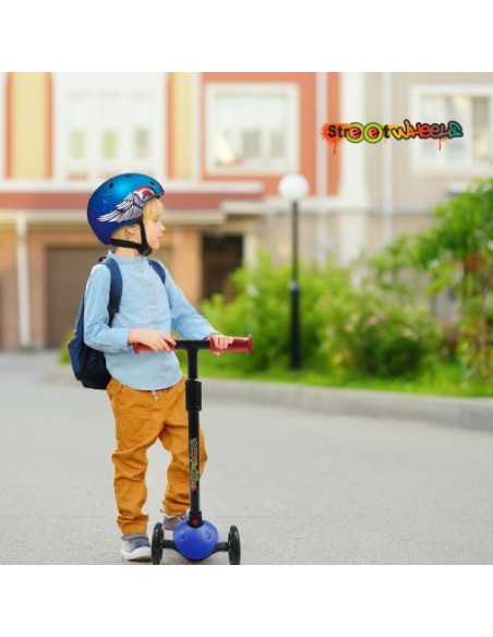 PATINETE 3 RUEDAS AZUL CON LUZ LED
