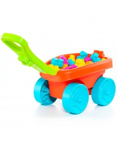 CARRETILLA VAGON BLOQUES + 20 PZ. ROJO